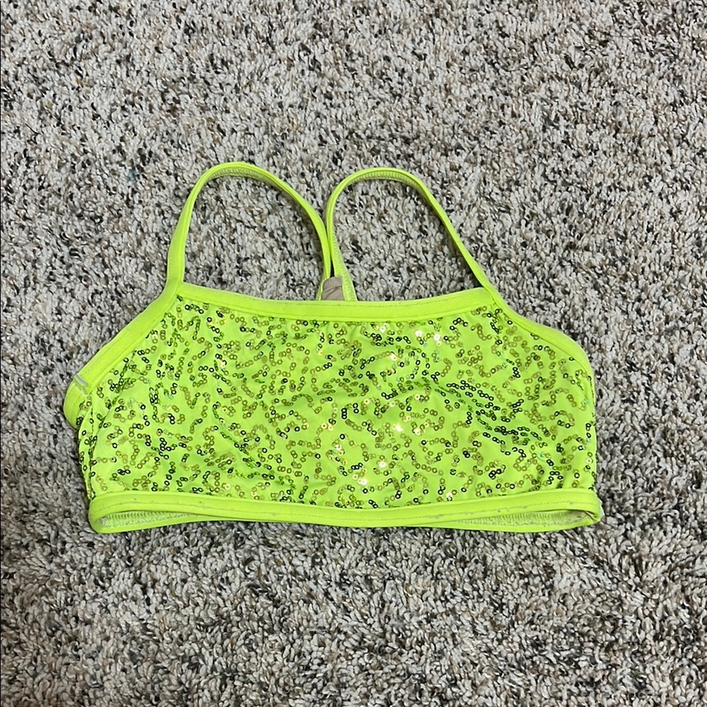 Weissman Neon Sequin Sports Bra